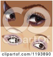 Poster, Art Print Of Two Pairs Of Female Eyes With Makeup