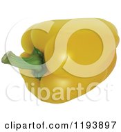 Clipart Of A Yellow Bell Pepper Royalty Free Vector Illustration