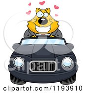 Poster, Art Print Of Loving Chubby Business Cat Driving A Convertible Car