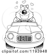 Poster, Art Print Of Black And White Loving Chubby Business Cat Driving A Convertible Car