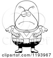 Poster, Art Print Of Black And White Depressed Chubby Alien