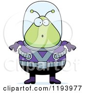 Cartoon Of A Surprised Chubby Alien Royalty Free Vector Clipart