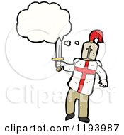 Cartoon Of A Medieval Knight Thinking Royalty Free Vector Illustration by lineartestpilot