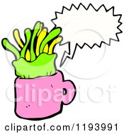 Cartoon Of An Octopus In A Cup Speaking Royalty Free Vector Illustration