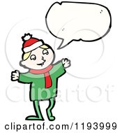 Cartoon Of An Elf Speaking Royalty Free Vector Illustration