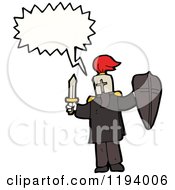 Cartoon Of A Medieval Knight Speaking Royalty Free Vector Illustration