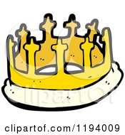 Cartoon Of A Gold Croan Royalty Free Vector Illustration by lineartestpilot