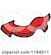 Cartoon Of A Red Directional Arrow Royalty Free Vector Illustration