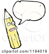 Cartoon Of A Pencil Speaking Royalty Free Vector Illustration