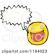 Cartoon Of A Smiley Face Speaking Royalty Free Vector Illustration