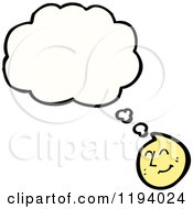 Cartoon Of A Smiley Face Thinking Royalty Free Vector Illustration