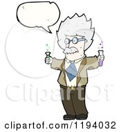 Cartoon Of A Scientist Speaking Royalty Free Vector Illustration by lineartestpilot