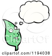 Cartoon Of A Leaf Thinking Royalty Free Vector Illustration