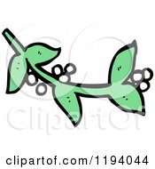 Cartoon Of Leaves With Berries Royalty Free Vector Illustration