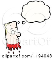 Cartoon Of A Bloody Decapited Head Thinking Royalty Free Vector Illustration by lineartestpilot