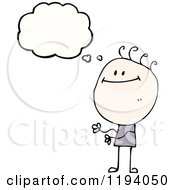 Cartoon Of A Stick Man Thinking Royalty Free Vector Illustration by lineartestpilot