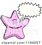 Cartoon Of A Starfish Speaking Royalty Free Vector Illustration by lineartestpilot