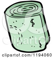 Cartoon Of A Wad Of Money Royalty Free Vector Illustration by lineartestpilot