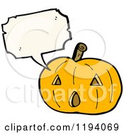 Cartoon Of A Jack O Lantern Speaking Royalty Free Vector Illustration by lineartestpilot