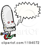 Cartoon Of A Robot Head Speaking Royalty Free Vector Illustration