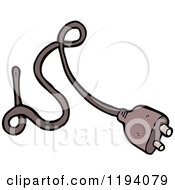 Cartoon Of An Electrical Cord With A Plug Royalty Free Vector Illustration by lineartestpilot