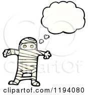 Cartoon Of A Mummy Thinking Royalty Free Vector Illustration by lineartestpilot
