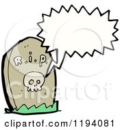 Cartoon Of A Headstone Speaking Royalty Free Vector Illustration by lineartestpilot