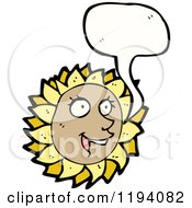 Cartoon Of A Sunflower Speaking Royalty Free Vector Illustration