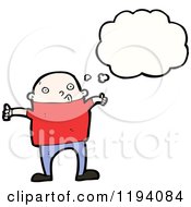 Cartoon Of A Bald Boy Whistling And Thinking Royalty Free Vector Illustration