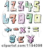 Poster, Art Print Of Colorful Colored Sketched Numbers