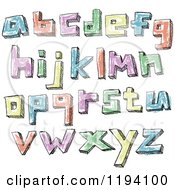 Poster, Art Print Of Colorful Colored Sketched Lowercase Letters