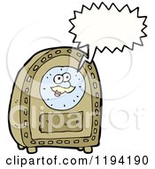 Cartoon Of A Clock Speaking Royalty Free Vector Illustration by lineartestpilot