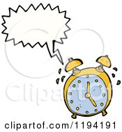 Cartoon Of A Clock Speaking Royalty Free Vector Illustration by lineartestpilot