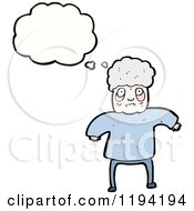 Cartoon Of An Old Woman Thinking Royalty Free Vector Illustration