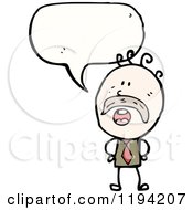 Cartoon Of A Mustached Man Speaking Royalty Free Vector Illustration