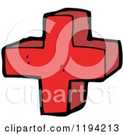 Cartoon Of A Plus Sign Royalty Free Vector Illustration