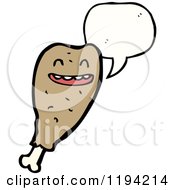 Cartoon Of A Drumstick Speaking Royalty Free Vector Illustration