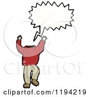 Cartoon Of A Headless Boy Speaking Royalty Free Vector Illustration