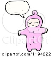 Cartoon Of A Toddler Speaking Royalty Free Vector Illustration by lineartestpilot