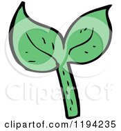 Cartoon Of A Green Leaf Royalty Free Vector Illustration