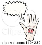 Cartoon Of A Mouth On A Hand Speaking Royalty Free Vector Illustration