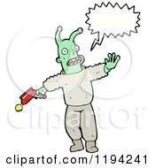 Cartoon Of A Space Alien Speaking Royalty Free Vector Illustration
