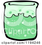 Cartoon Of A Green Liquid In A Beaker Royalty Free Vector Illustration