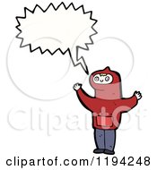 Cartoon Of A Boy In A Hoodie Speaking Royalty Free Vector Illustration