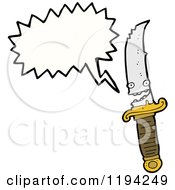 Cartoon Of A Knife Speaking Royalty Free Vector Illustration