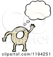 Cartoon Of A Donut Thinking Royalty Free Vector Illustration by lineartestpilot