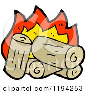 Cartoon Of A Campfire Royalty Free Vector Illustration by lineartestpilot