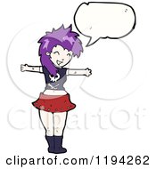 Cartoon Of A Punk Girl Royalty Free Vector Illustration by lineartestpilot
