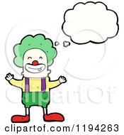 Cartoon Of A Clown Thinking Royalty Free Vector Illustration