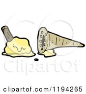 Cartoon Of A Melted Ice Cream Cone Royalty Free Vector Illustration
